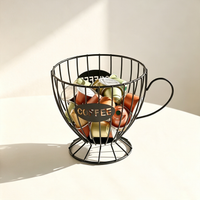 Coffee Cup Shaped Iron Storage Basket