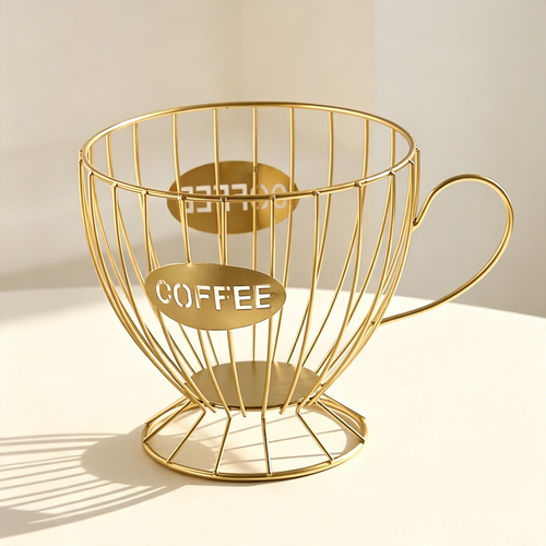 Coffee Cup Shaped Iron Storage Basket