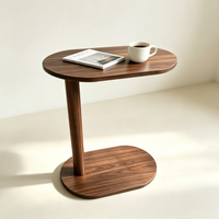 Minimalist C-Shaped Side Table (Sofa Gap Snack Table / Bedside Laptop Desk)