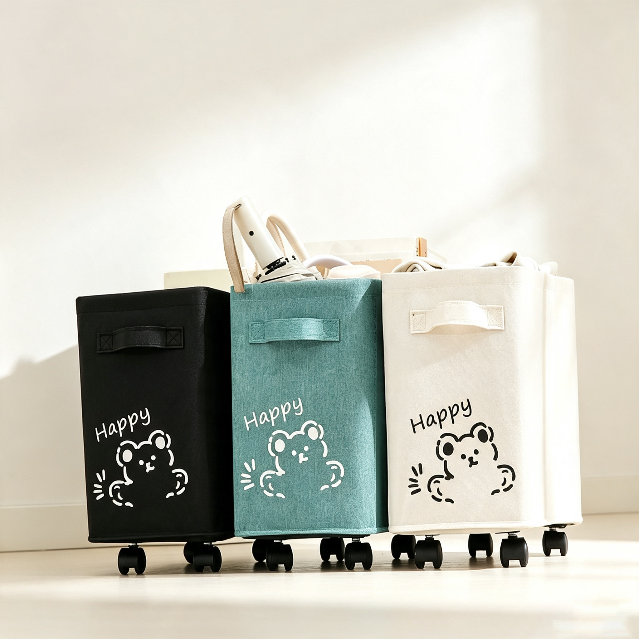 Mobile Fabric Storage Basket